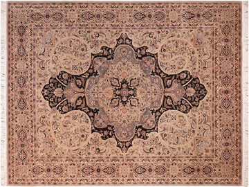 handmade Transitional Chugtai Black Gray Hand Knotted RECTANGLE 100% WOOL area rug 8x10